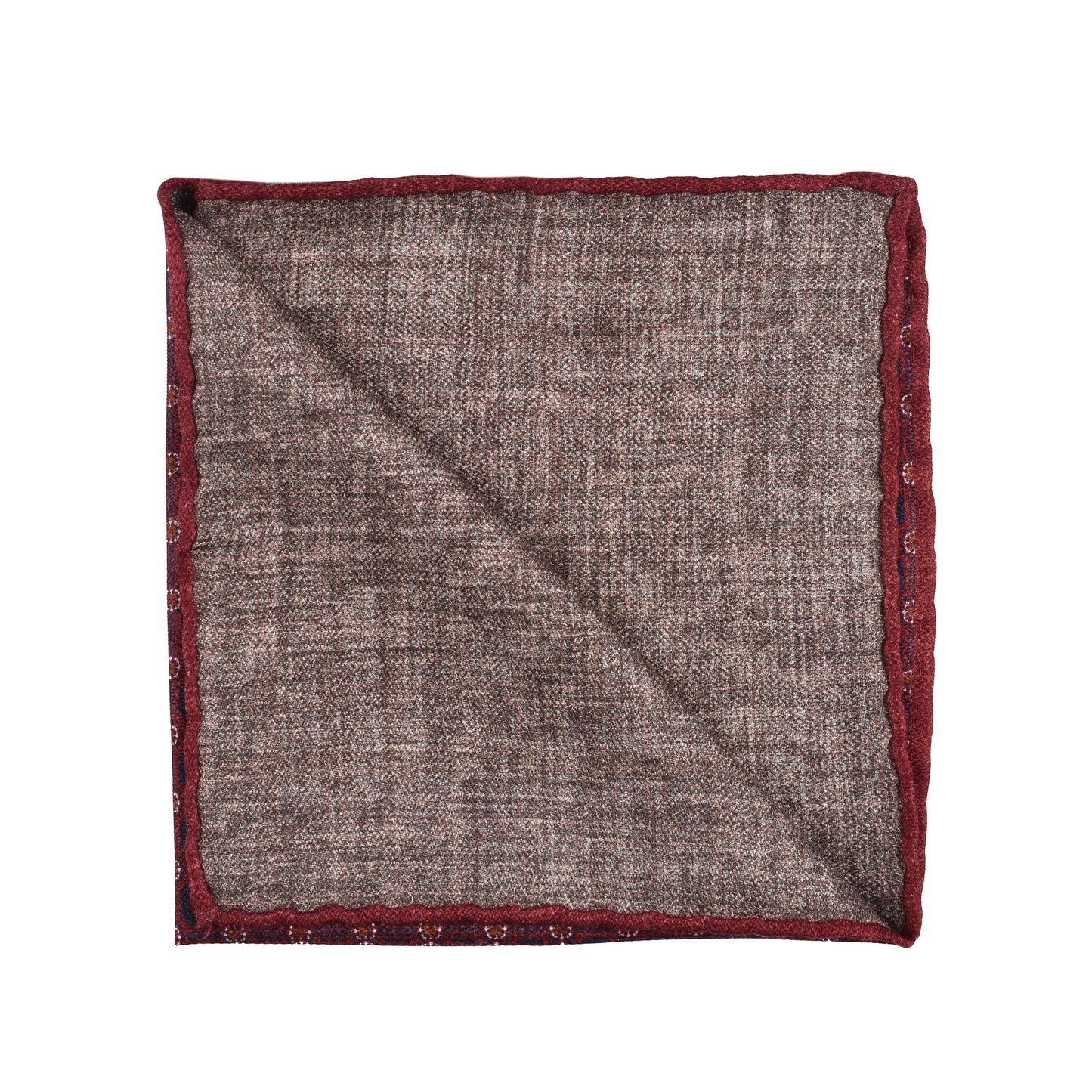 BRUNELLO CUCINELLI MEN'S 100% SILK TWO TONE GEOMETRIC POCKET SQUARE NEW
