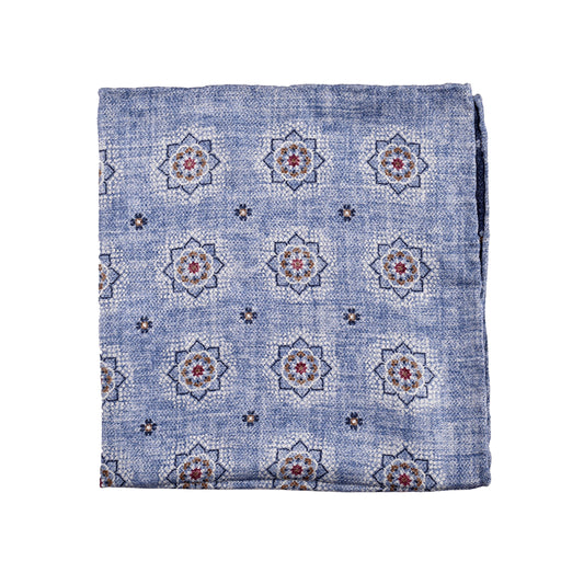 BRUNELLO CUCINELLI MEN'S 100% SILK TWO TONE GEOMETRIC POCKET SQUARE NEW