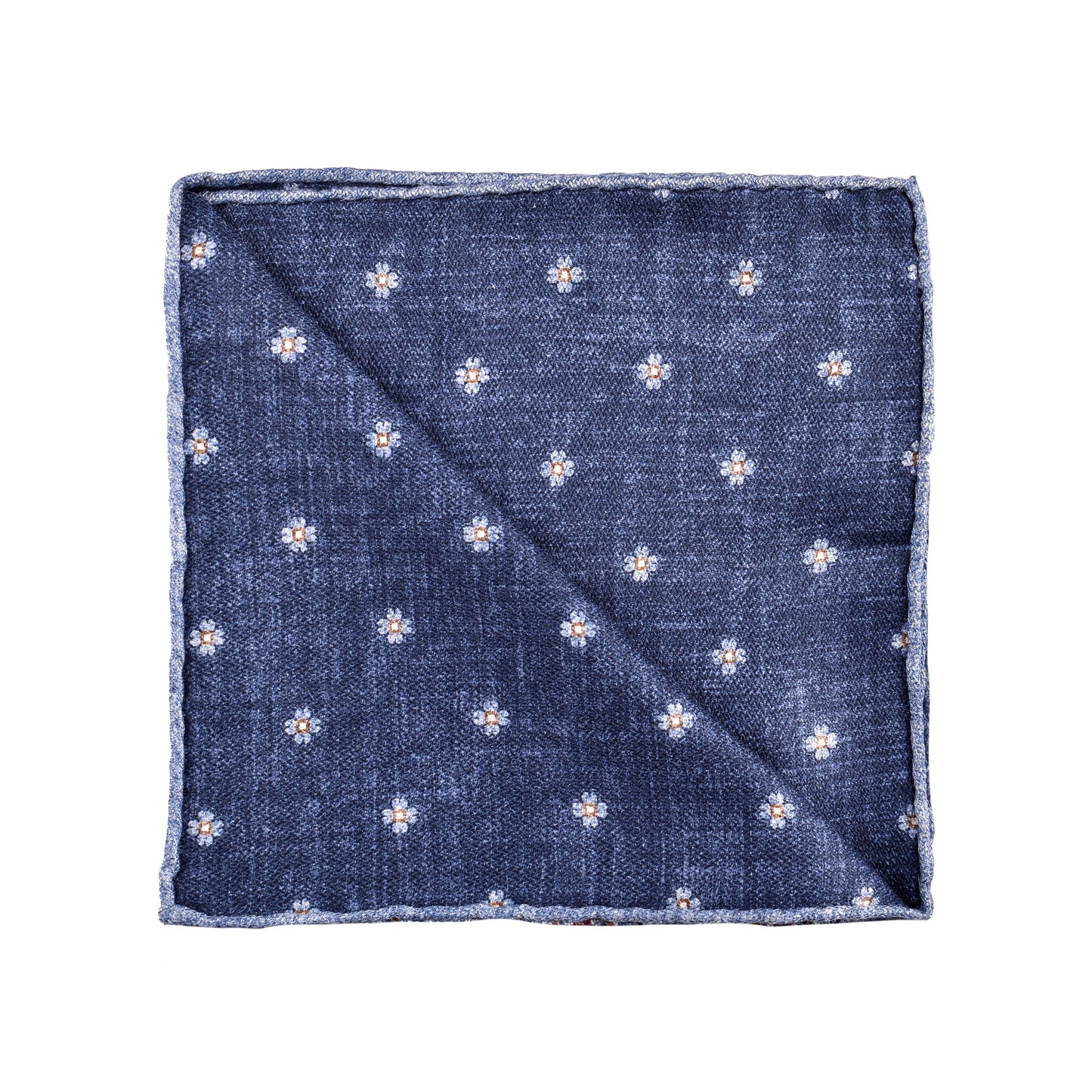 BRUNELLO CUCINELLI MEN'S 100% SILK TWO TONE GEOMETRIC POCKET SQUARE NEW