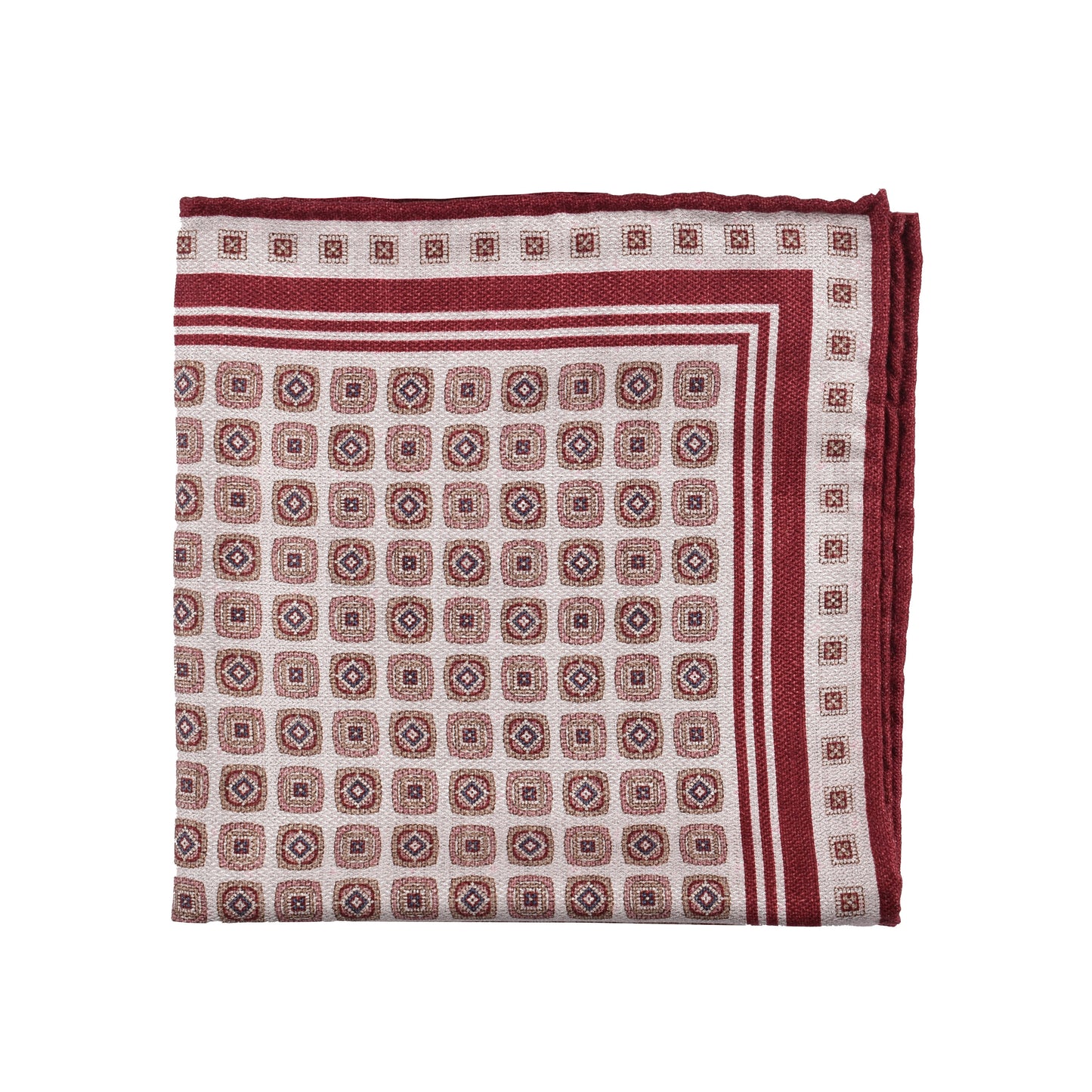 BRUNELLO CUCINELLI MEN'S 100% SILK GEOMETRIC POCKET SQUARE