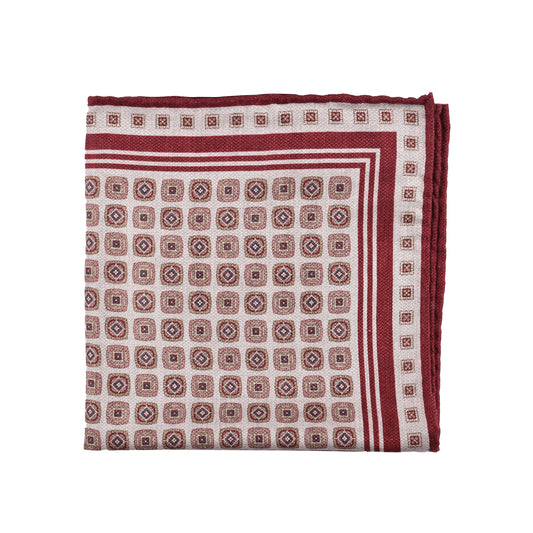 BRUNELLO CUCINELLI MEN'S 100% SILK GEOMETRIC POCKET SQUARE
