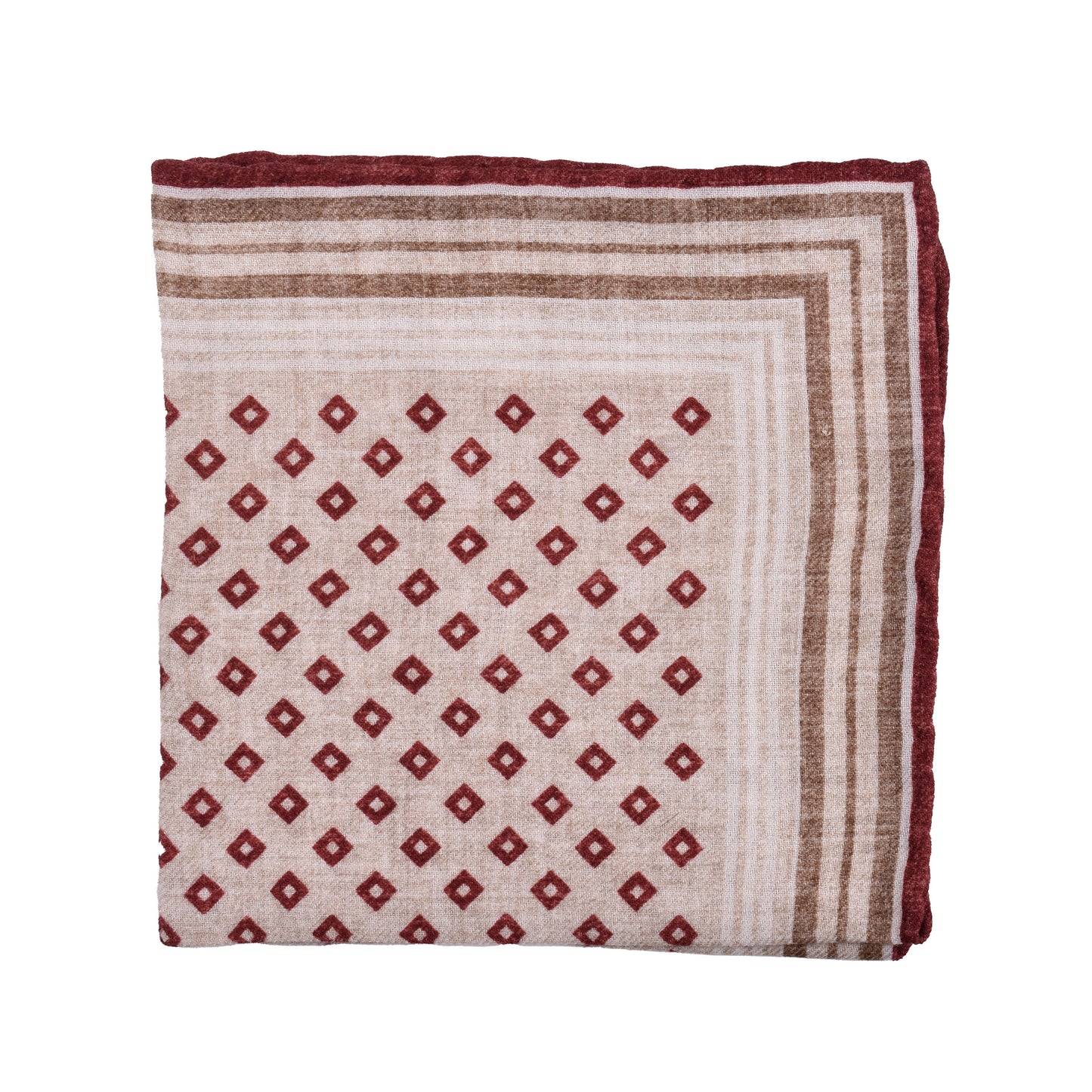 BRUNELLO CUCINELLI MEN'S 100% WOOL GEOMETRIC POCKET SQUARE