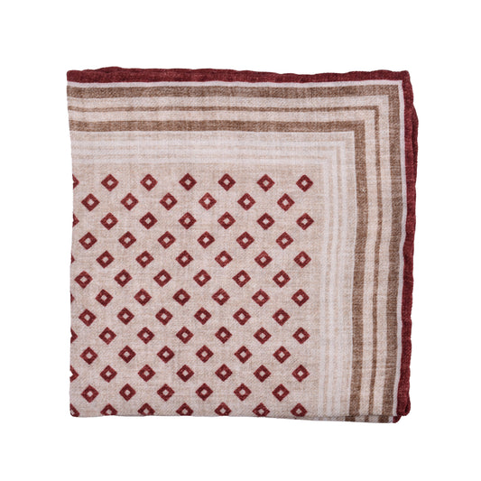 BRUNELLO CUCINELLI MEN'S 100% WOOL GEOMETRIC POCKET SQUARE