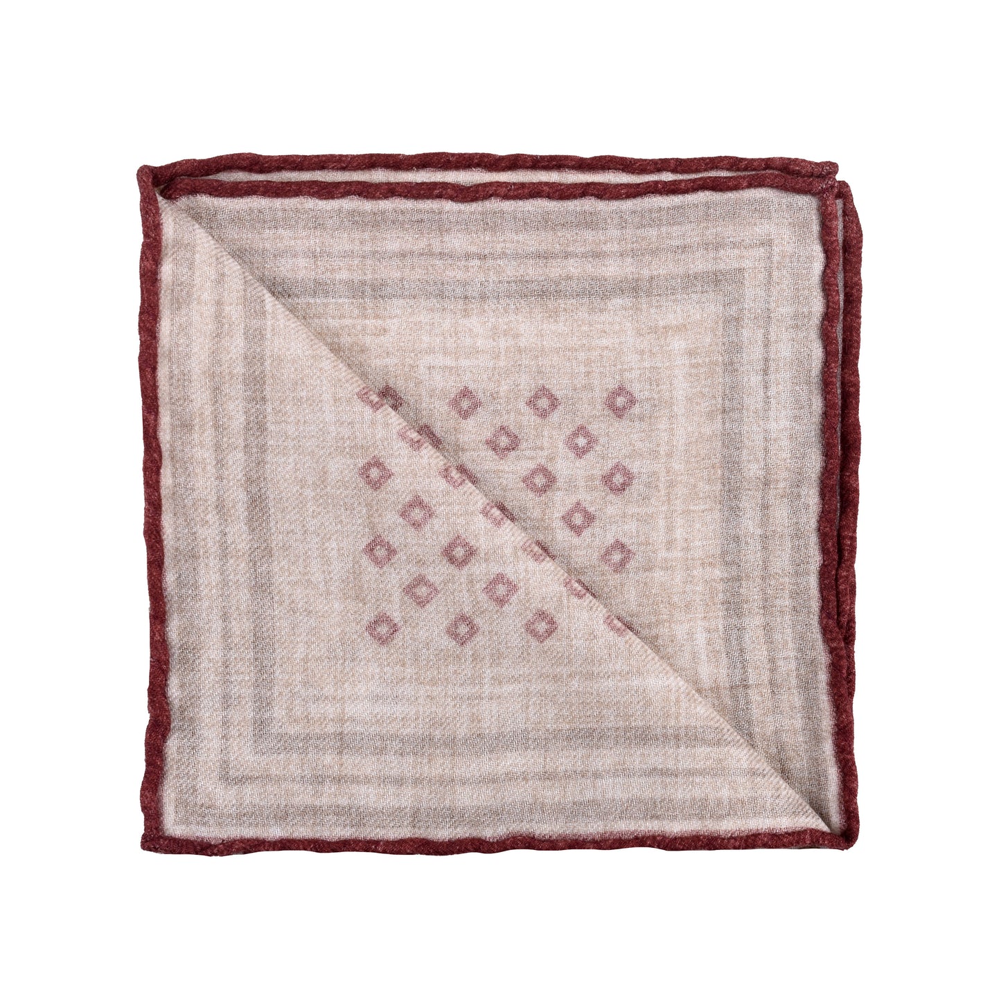 BRUNELLO CUCINELLI MEN'S 100% WOOL GEOMETRIC POCKET SQUARE