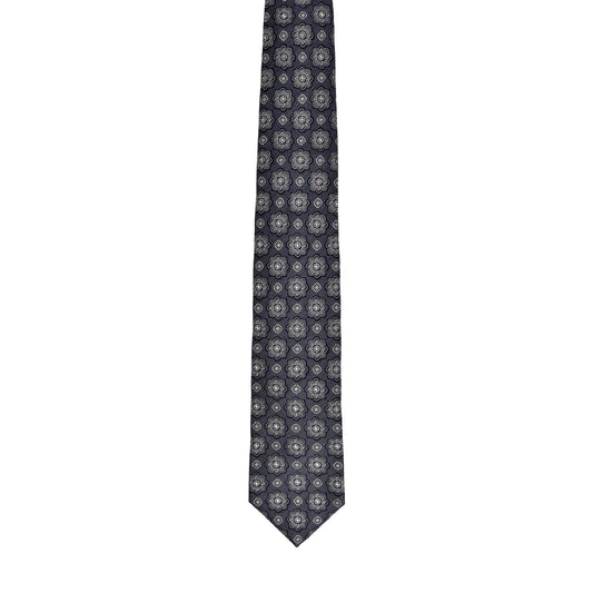 BRUNELLO CUCINELLI MEN'S 100% SILK GEOMETRIC SKINNY TIE NEW