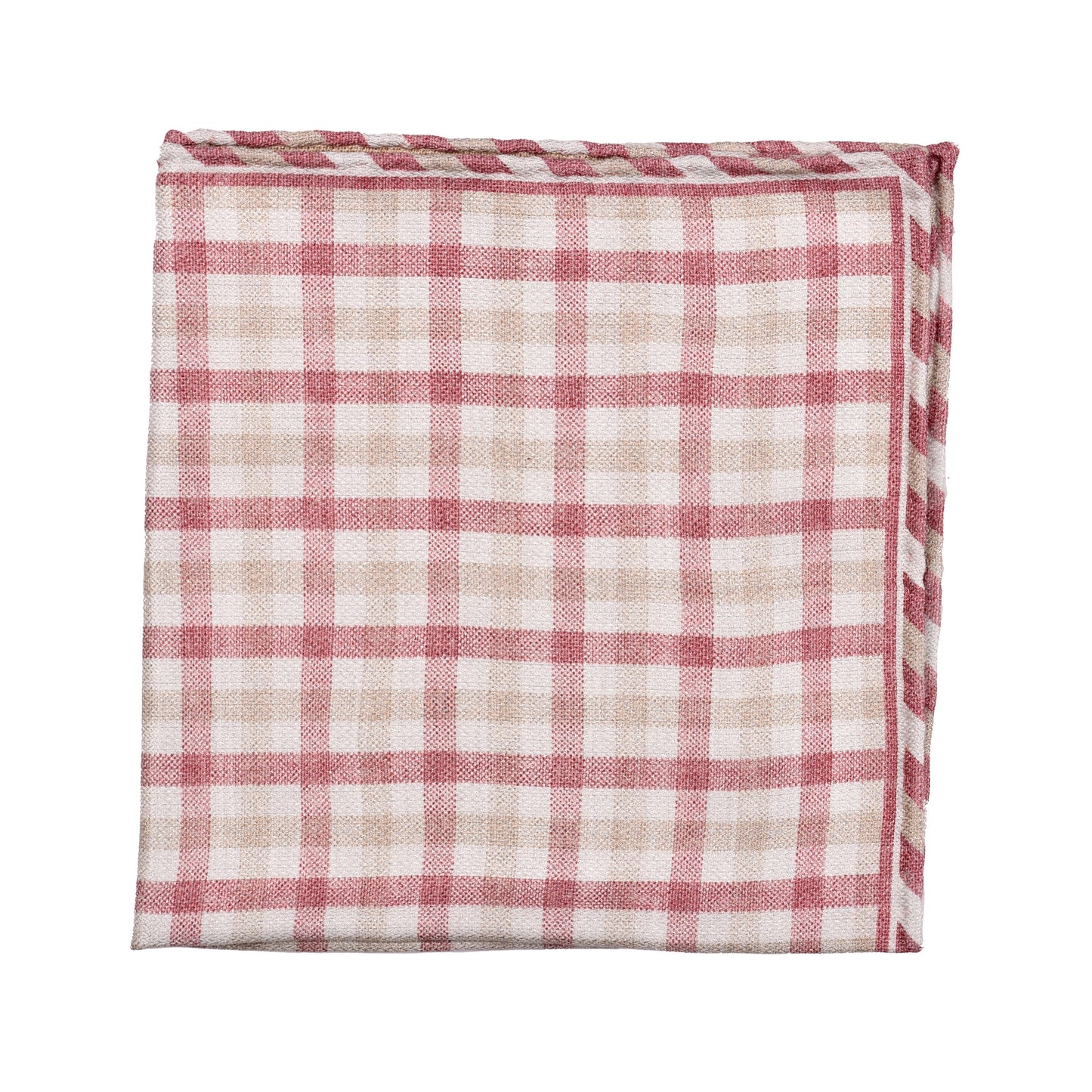 BRUNELLO CUCINELLI MEN'S 100% SILK PLAID POCKET SQUARE