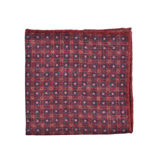 BRUNELLO CUCINELLI MEN'S 100% WOOL TWO TONE GEOMETRIC POCKET SQUARE NEW