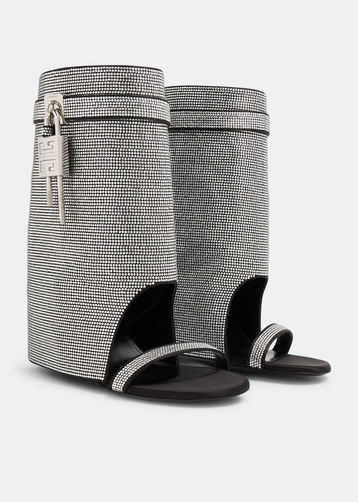 GIVENCHY WOMEN'S SHARK LOCK ANKLE SANDALS 90 NWT