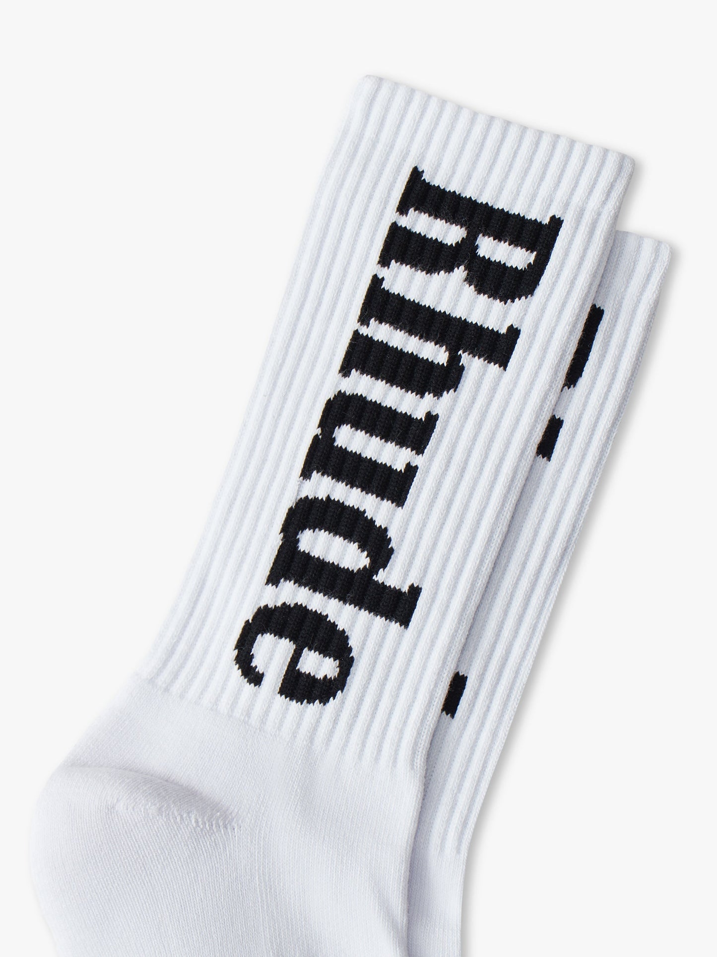 RHUDE MEN'S LOGO SOCKS WHITE/BLACK