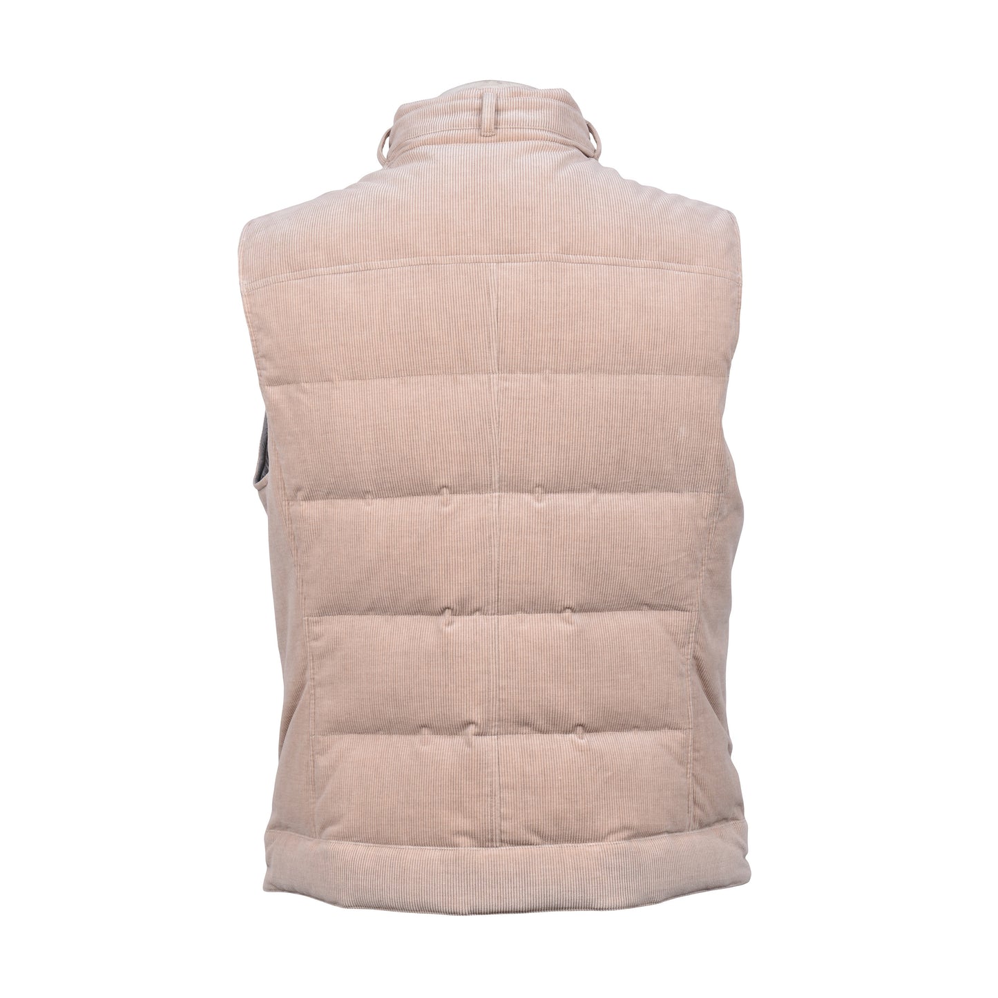 BRUNELLO CUCINELLI MEN'S CASHMERE BLEND BEIGE CORDUROY BIKER STYLE ZIP UP VEST