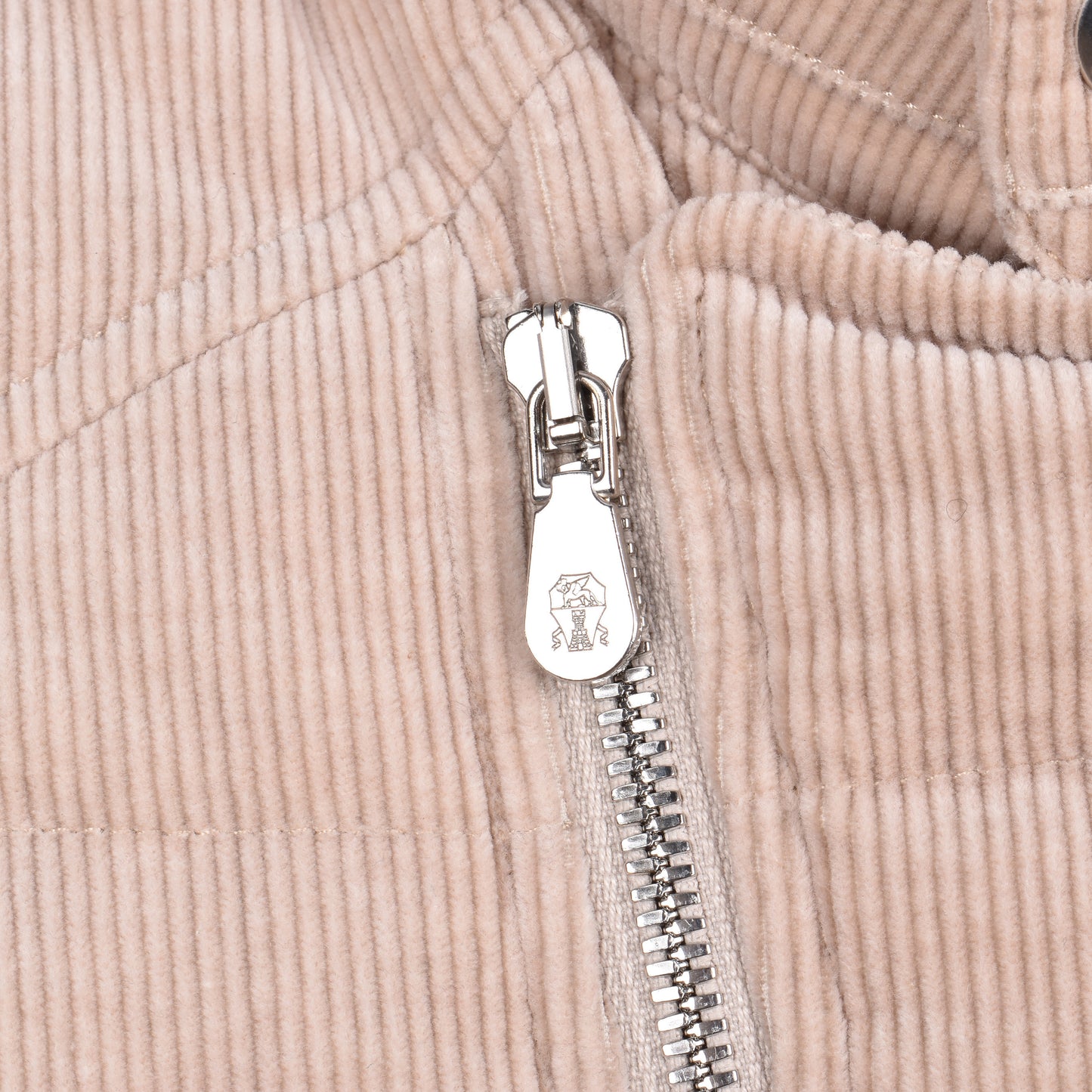 BRUNELLO CUCINELLI MEN'S CASHMERE BLEND BEIGE CORDUROY BIKER STYLE ZIP UP VEST