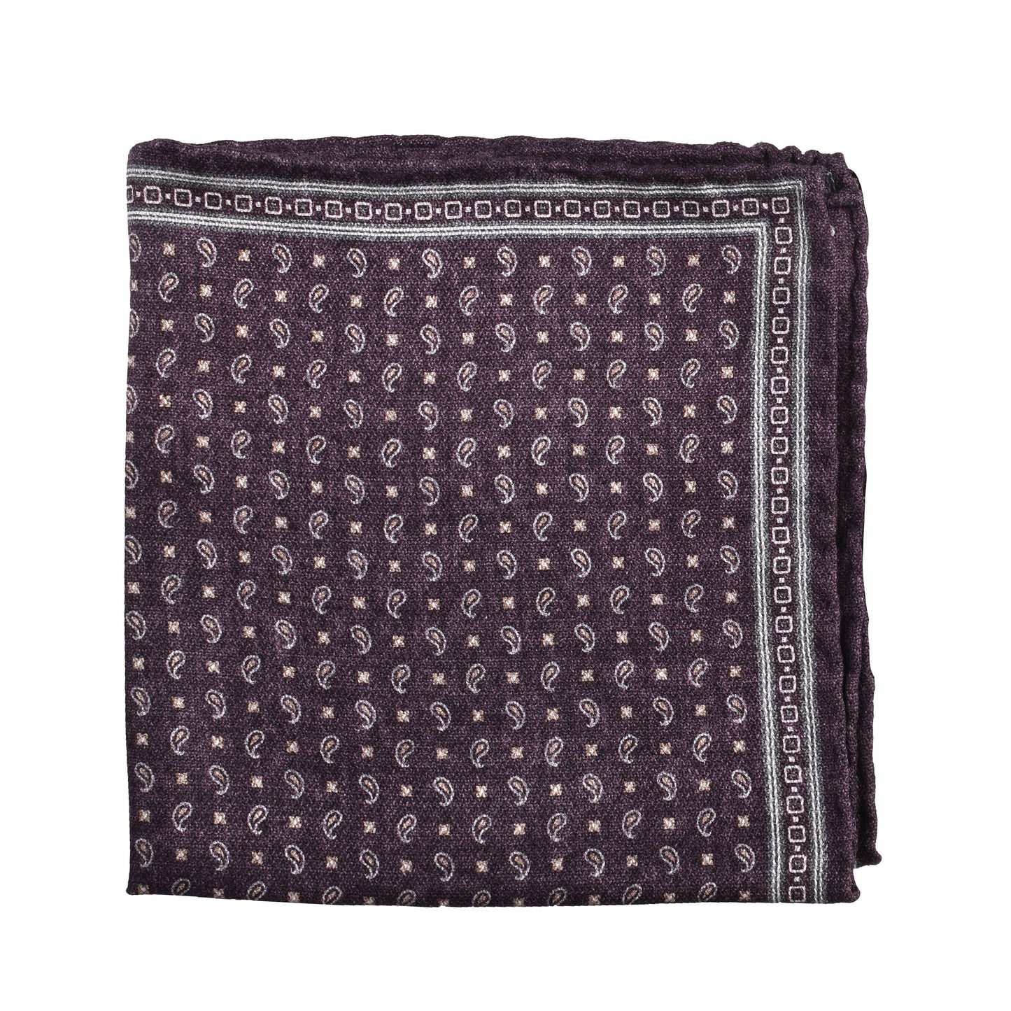 BRUNELLO CUCINELLI MEN'S 100% SILK GEOMETRIC POCKET SQUARE