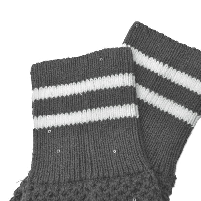 BRUNELLO CUCINELLI WOMEN'S TWO TONE HAND KNIT HIGH CALF SOCKS