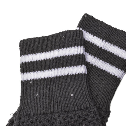 BRUNELLO CUCINELLI WOMEN'S TWO TONE HAND KNIT HIGH CALF SOCKS