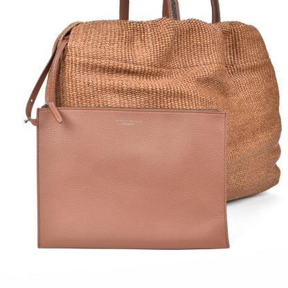 BRUNELLO CUCINELLI WOMEN'S MONILI BEAD WOVEN RAFFIA TOTE / SHOULDER BAG