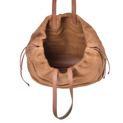 BRUNELLO CUCINELLI WOMEN'S MONILI BEAD WOVEN RAFFIA TOTE / SHOULDER BAG