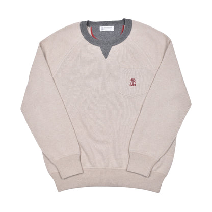 BRUNELLO CUCINELLI MEN'S 100% CASHMERE ATHLETIC STYLE CREW NECK SWEATER NEW