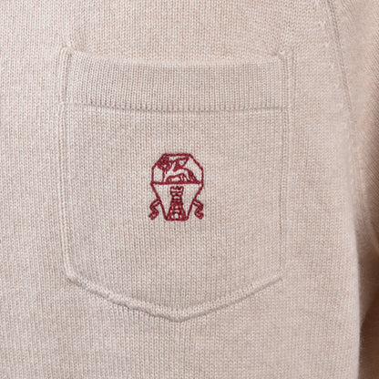BRUNELLO CUCINELLI MEN'S 100% CASHMERE ATHLETIC STYLE CREW NECK SWEATER NEW