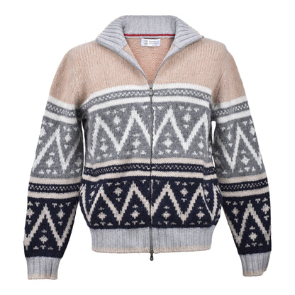 BRUNELLO CUCINELLI MEN'S CASHMERE BLEND ZIP UP CARDIGAN STYLE HEAVY SWEATER NEW