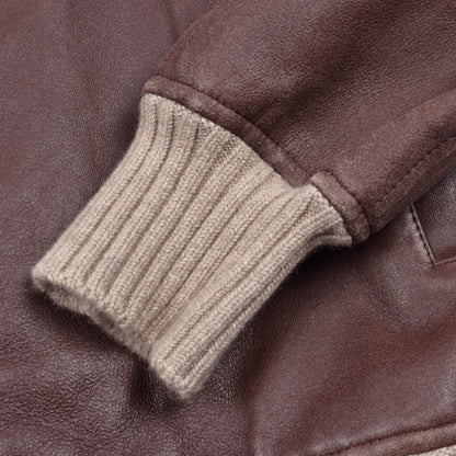 BRUNELLO CUCINELLI MEN'S SHEARLING LINED 100% LEATHER BOMBER JACKET NEW MEDIUM
