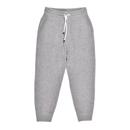 BRUNELLO CUCINELLI MEN'S 100% CASHMERE RIBBED KNIT FASHION TRAVEL SWEAT PANTS