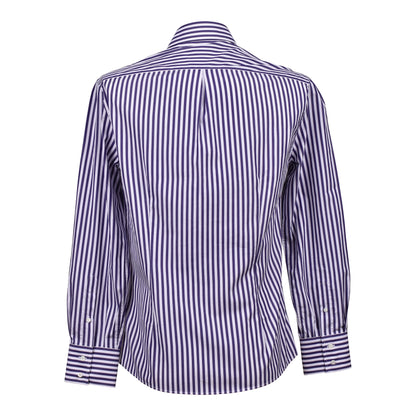 BRUNELLO CUCINELLI MEN'S 100% COTTON SLIM FIT STRIPED BUTTON DOWN DRESS SHIRT