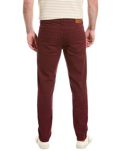 BRUNELLO CUCINELLI MEN'S 5 POCKET SKINNY FIT BURGUNDY DENIM JEAN PANTS