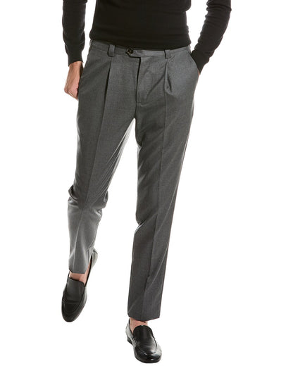 BRUNELLO CUCINELLI MEN'S 100% VIRGIN WOOL CASUAL GRAY PANTS/TROUSERS