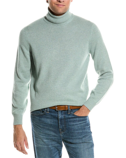 BRUNELLO CUCINELLI MEN'S 100% CASHMERE CASUAL TURTLENECK SWEATER