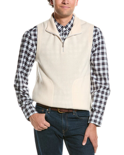 BRUNELLO CUCINELLI MEN'S 100% CASHMERE ZIP UP ATHLETIC STYLE CASUAL VEST/SWEATER
