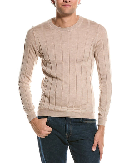 BRUNELLO CUCINELLI MEN'S CASHMERE BEND CREW NECK RIBBED SWEATER/PULLOVER NEW
