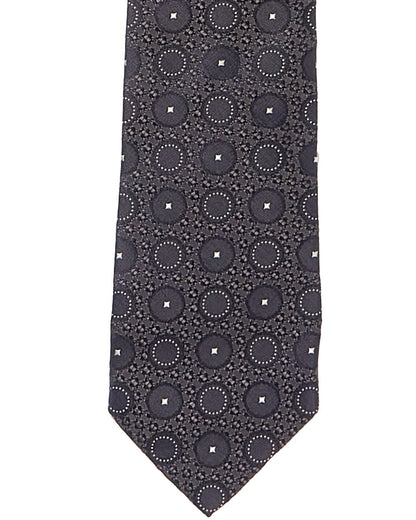 BRUNELLO CUCINELLI MEN'S 100% SILK GEOMETRIC SKINNY TIE NEW