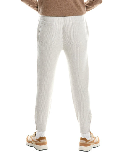BRUNELLO CUCINELLI MEN'S 100% CASHMERE GRAY ATHLETIC FASHION GYM/SWEATPANTS