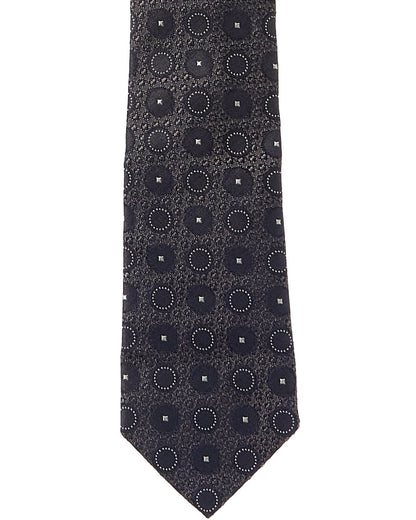 BRUNELLO CUCINELLI MEN'S 100% SILK GEOMETRIC SKINNY TIE NEW