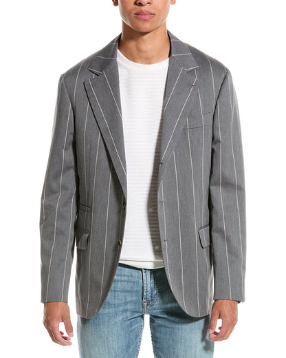 BRUNELLO CUCINELLI MEN'S WOOL BLEND 3 BUTTON CASUAL BLAZER