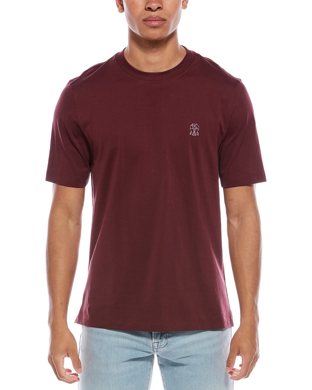 BRUNELLO CUCINELLI MEN'S 100% COTTON CREW NECK SHORT SLEEVE LOGO T-SHIRT NEW