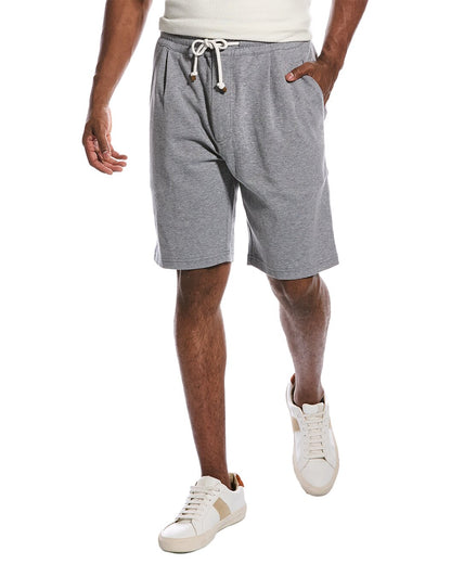 BRUNELLO CUCINELLI MEN'S COTTON BLEND JERSEY DRAWSTRING FASHION GYM SHORT PANTS