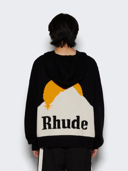 RHUDE MEN'S MOONLIGHT KNIT ZIP-UP HOODIE