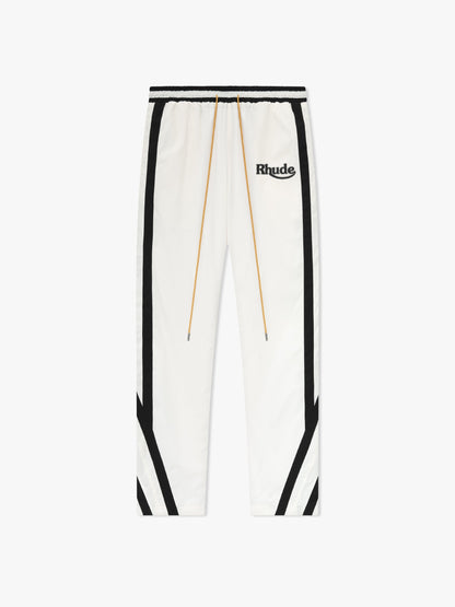 RHUDE MEN'S SKI-TRACK PANTS WHITE/BLACK