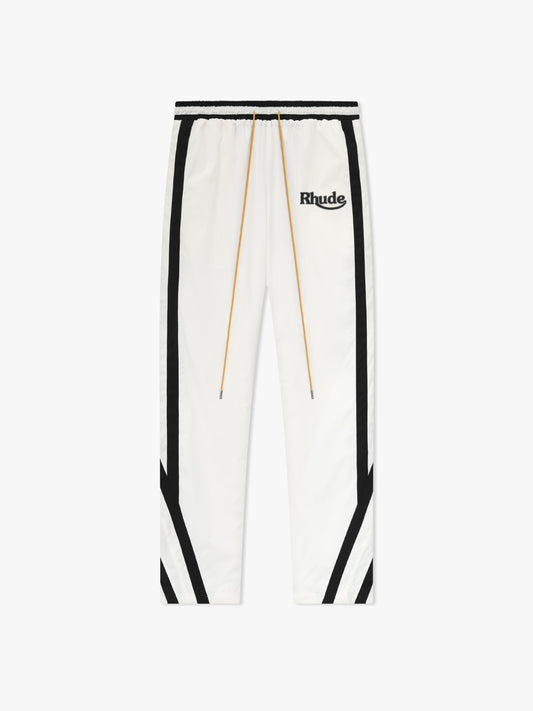 RHUDE MEN'S SKI-TRACK PANTS WHITE/BLACK