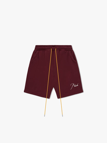 RHUDE MEN'S SWEATSHORT BURGUNDY