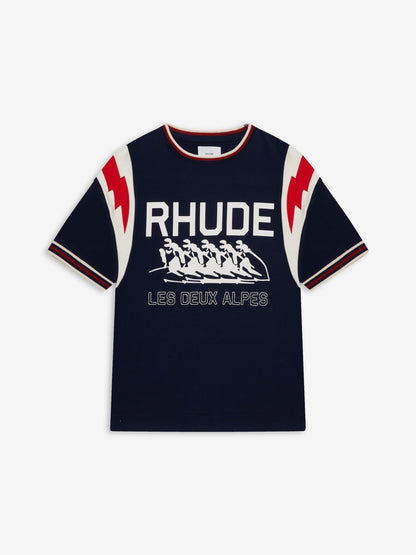 RHUDE MEN'S LIGHTING RINGER TEE