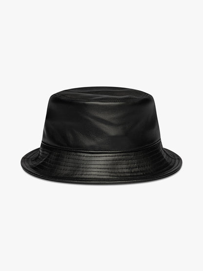 RHUDE MEN'S LOGO LEATHER BUCKET HAT
