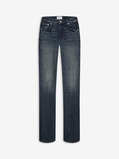 RHUDE WOMEN'S LOW-WAIST FLARE DENIM DARK INDIGO