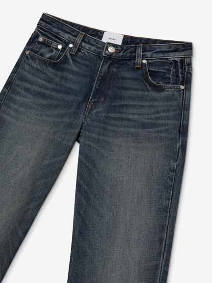 RHUDE WOMEN'S LOW-WAIST FLARE DENIM DARK INDIGO