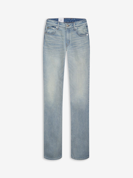RHUDE WOMEN'S LOW-WAIST FLARE DENIM LIGHT INDIGO