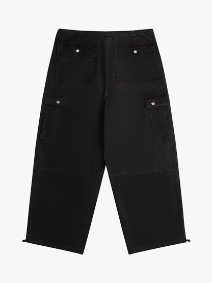 RHUDE WOMEN'S WASHED PARACHUTE PANTS BLACK