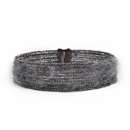 BRUNELLO CUCINELLI WOMEN'S MONILI BEAD AND WOOL CHOKER NECKLACE