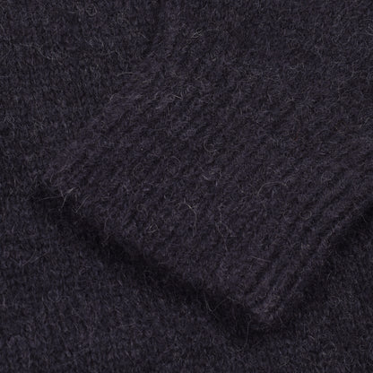 BRUNELLO CUCINELLI MEN'S TWO TONE MOCK COLLAR NAVY SWEATER / PULLOVER