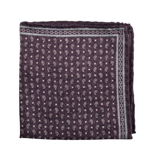 BRUNELLO CUCINELLI MEN'S 100% SILK GEOMETRIC POCKET SQUARE